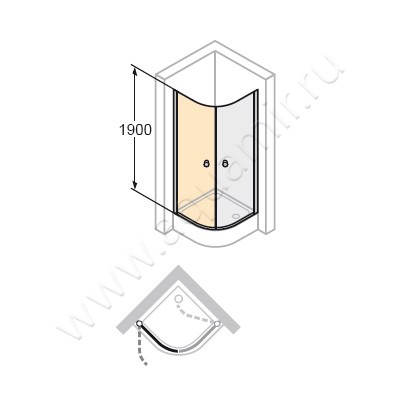 Душевая дверь для ответной части Huppe Design elegance 8E1603087321 размеры