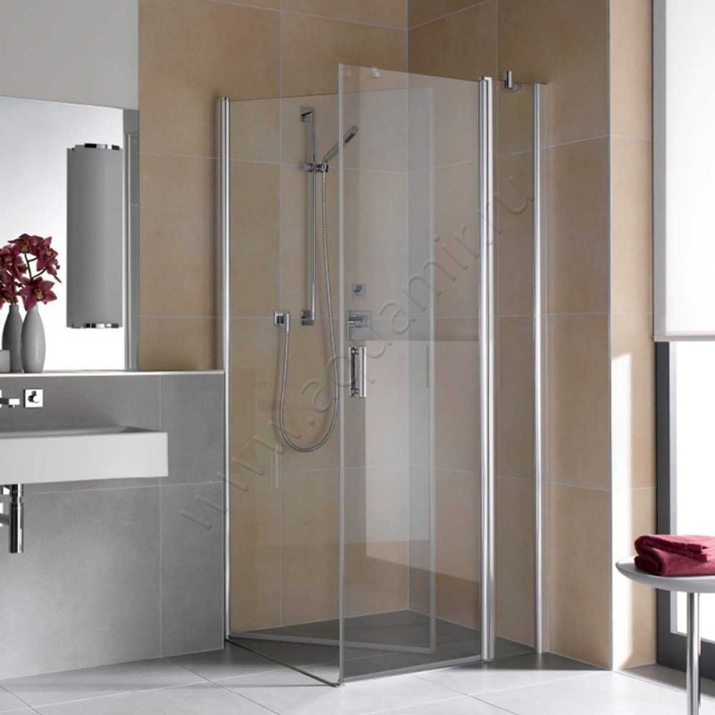 Душевая стенка для двери Kermi Diga DITBL08020VAK в интерьере