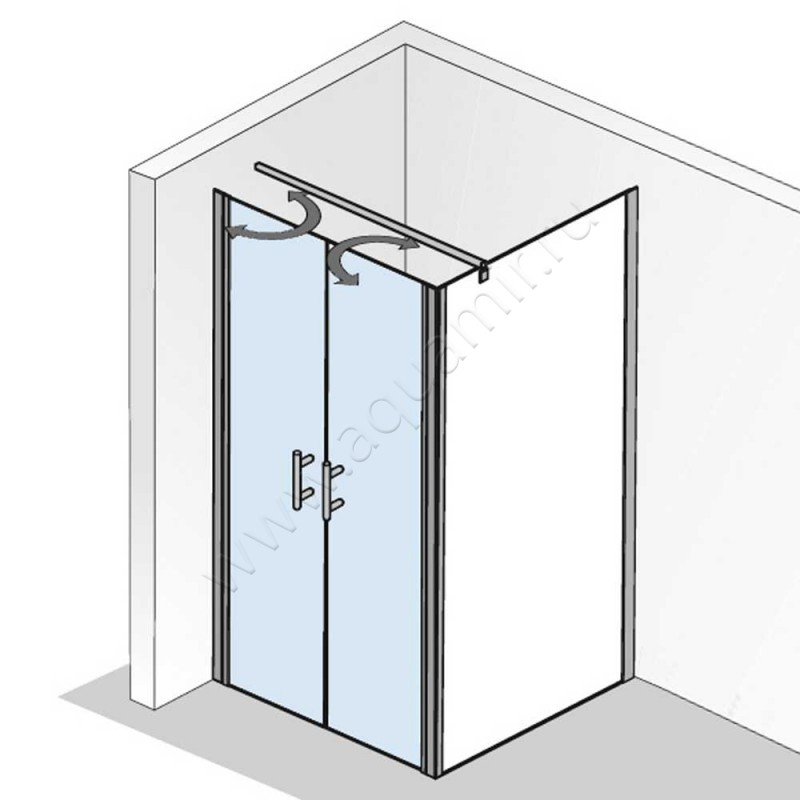 Маятниковая душевая дверь в нишу HSK Favorit Nova хром 1380804150 в интерьере