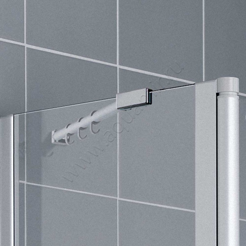 Поворотная душевая дверь в нишу с фиксированным элементом Kermi Ibiza 2000 в серебристом цвете I2SOL120201AK в интерьере