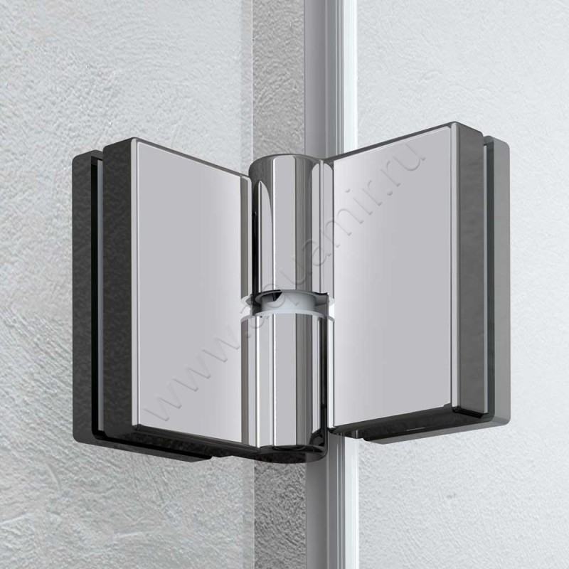 Складная душевая дверь в нишу Kermi Liga в серебристом цвете LI2SL085201AK в интерьере