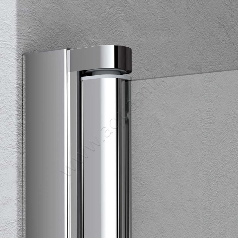 Маятниковая душевая дверь в нишу Kermi Liga в серебристом цвете LI1WR09520VPK в интерьере