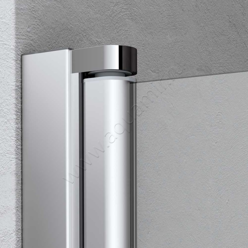 Маятниковая душевая дверь в нишу Kermi Liga в серебристом цвете LI1WR093181PK в интерьере