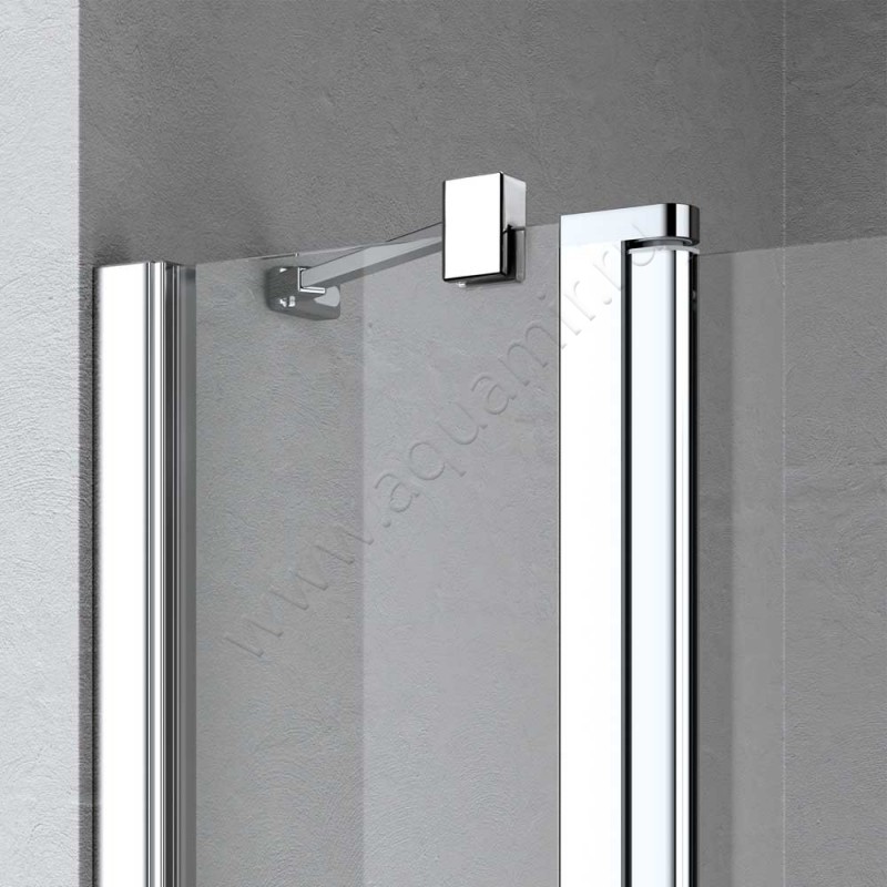 Маятниковая душевая дверь в нишу с фиксированным элементом Kermi Liga в серебристом цвете LI1GL09520VAK в интерьере