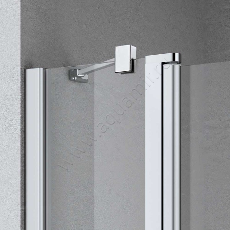 Маятниковая душевая дверь в нишу с фиксированным элементом Kermi Liga в серебристом цвете LI1OL083181PK в интерьере