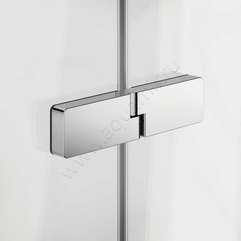 Поворотная душевая дверь в нишу с фиксированным элементом Huppe Design pure в серебристом цвете 8P9004092322 в интерьере