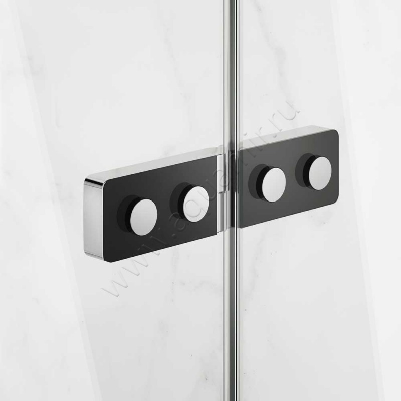 Поворотная душевая дверь в нишу с фиксированным элементом Huppe Design pure в серебристом цвете 8P9004092322 в интерьере