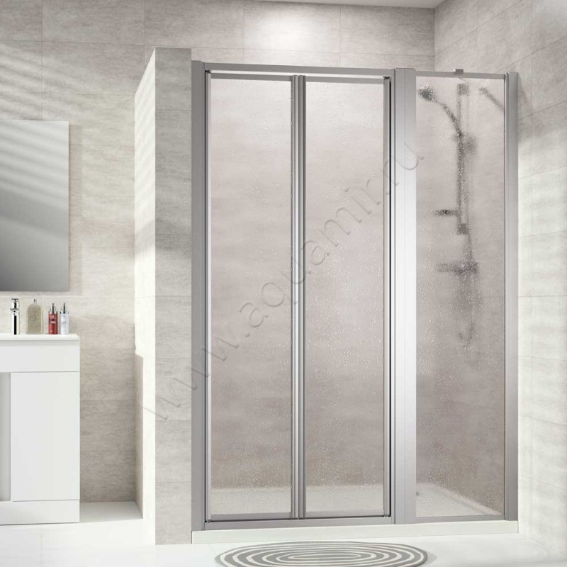 Маятниковая душевая дверь в нишу Huppe Alpha 2 в серебристом цвете A24505087264 в интерьере