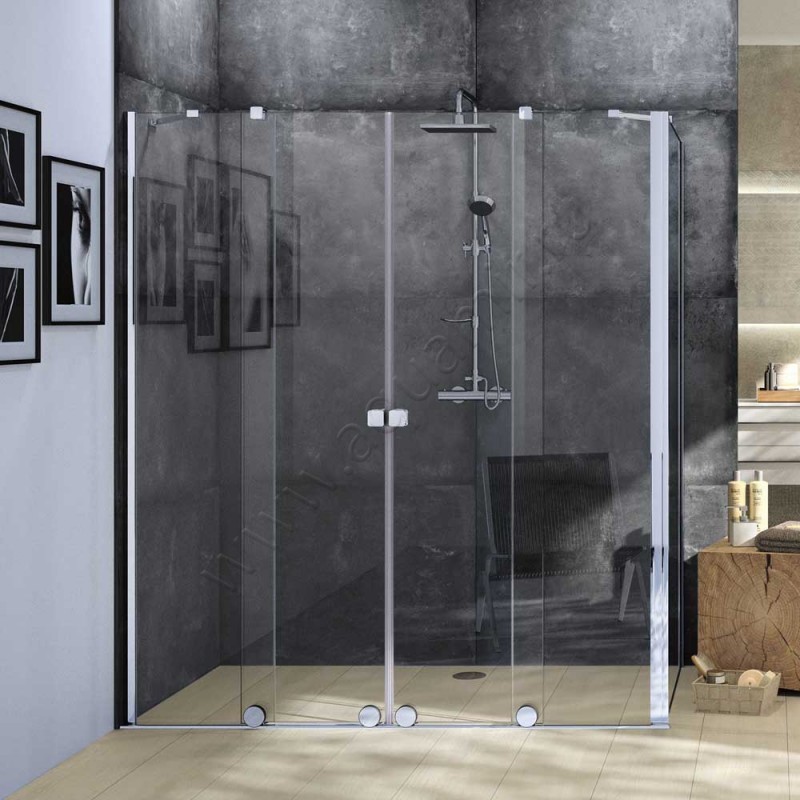 Раздвижная душевая дверь в нишу Huppe Xtensa pure в серебристом цвете XT1001069321 в интерьере