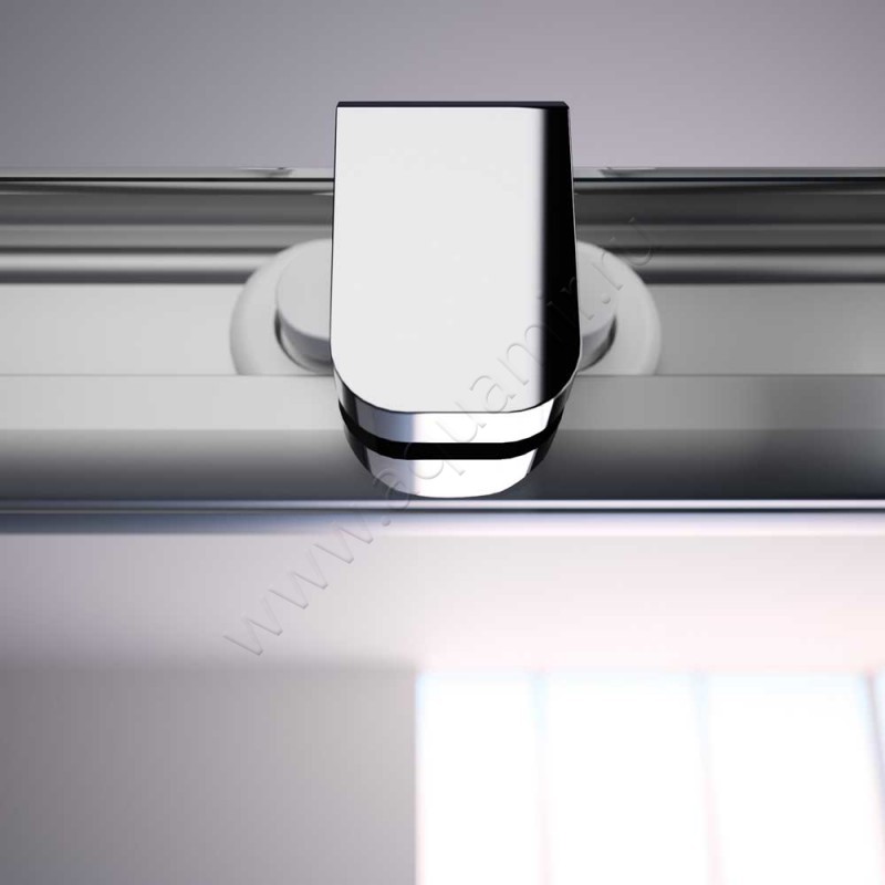 Раздвижная душевая дверь в нишу с фиксированным элементом Huppe Alpha 2 в серебристом цвете A22208087264 в интерьере