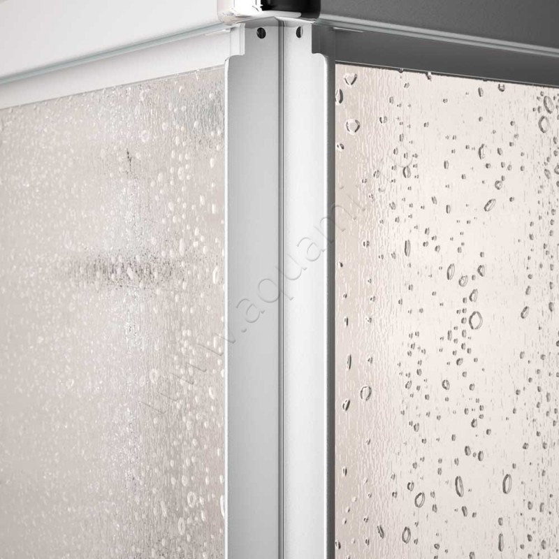 Раздвижная душевая дверь в нишу с фиксированным элементом Huppe Alpha 2 в серебристом цвете A22205087322 в интерьере