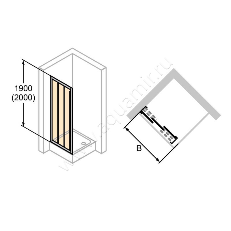 Раздвижная душевая дверь в нишу Huppe Alpha 2 в серебристом цвете A24302087373 в интерьере
