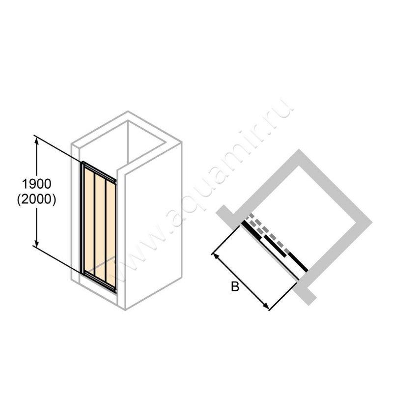 Раздвижная душевая дверь в нишу Huppe Alpha 2 в серебристом цвете A24303087375 в интерьере