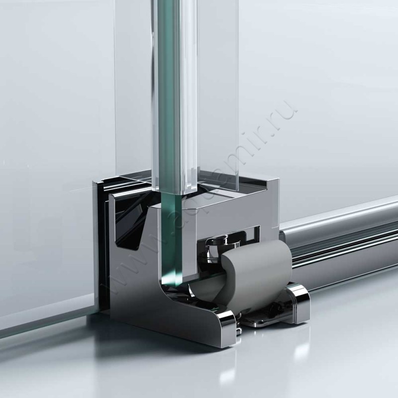 Раздвижная душевая дверь в нишу с фиксированным элементом Huppe Classics 2 в серебристом цвете C20306069373 в интерьере