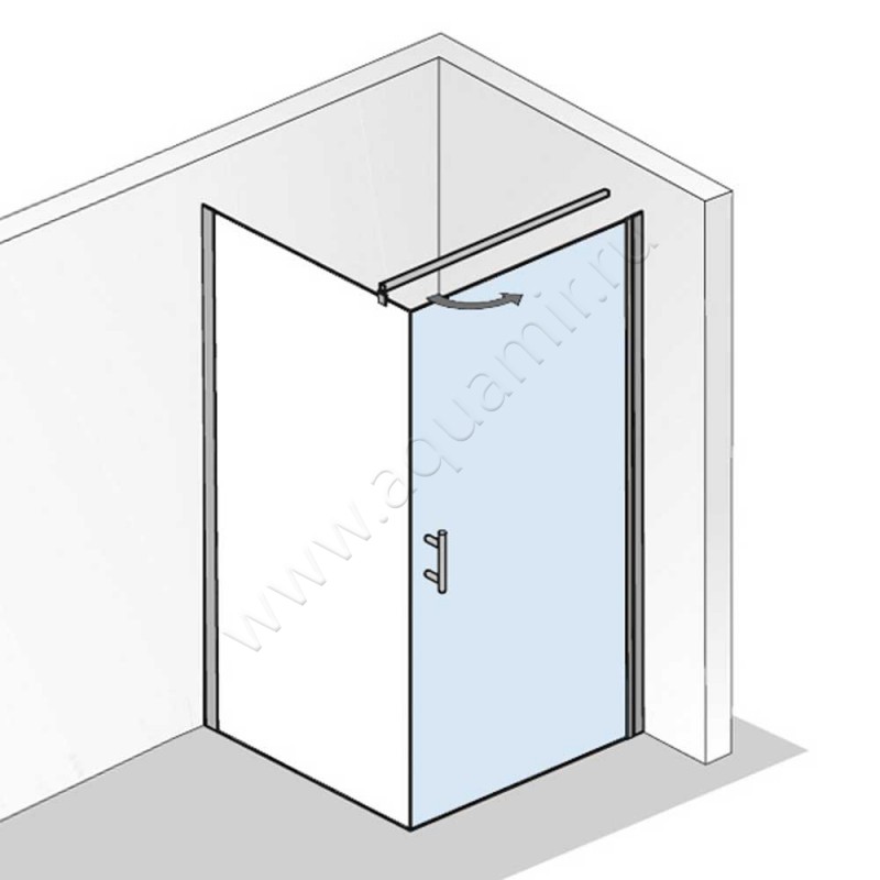 Поворотная душевая дверь для боковой стенки HSK Favorit Nova 1580750450#Re в интерьере