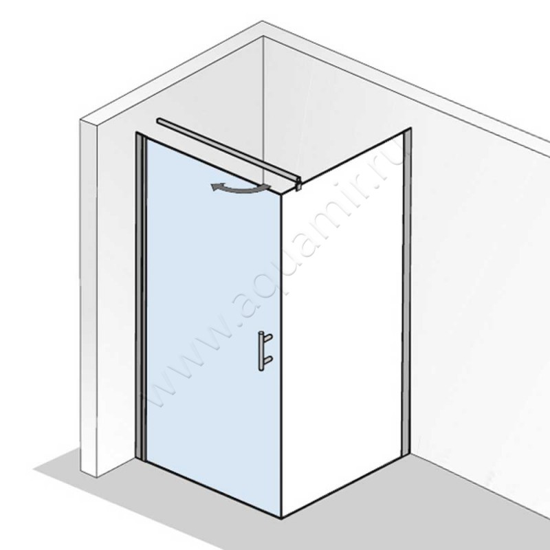 Поворотная душевая дверь для боковой стенки HSK Favorit Nova 1581004150#Re в интерьере