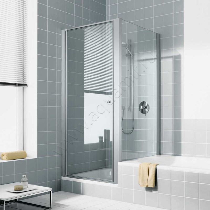 Поворотная душевая дверь для боковой стенки/боковой двери Kermi Ibiza 2000 I2STW075181PK в интерьере