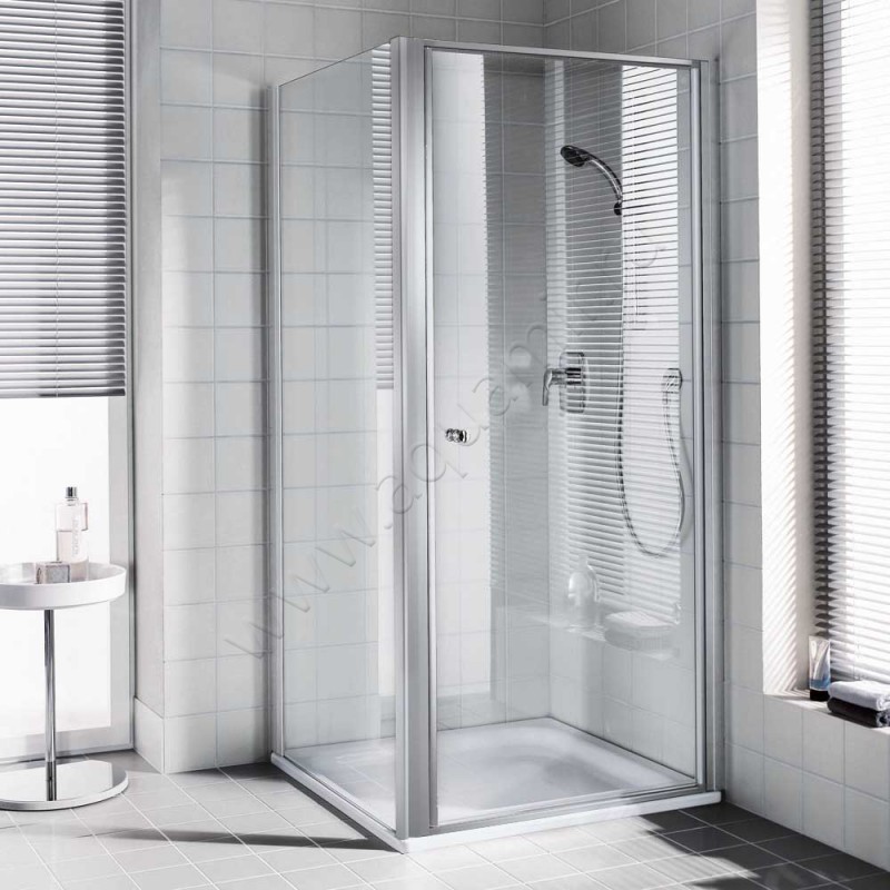 Поворотная душевая дверь для боковой стенки/боковой двери Kermi Ibiza 2000 I2STW088181PK в интерьере