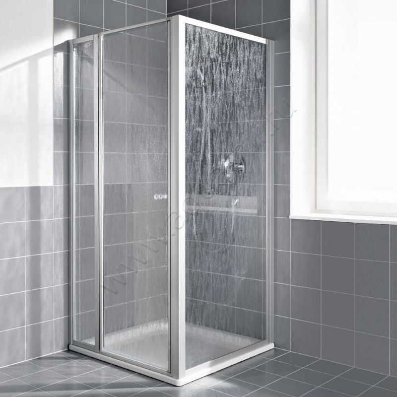 Поворотная душевая дверь для боковой стенки/боковой двери Kermi Nova 2000 N2SFW0901811K в интерьере