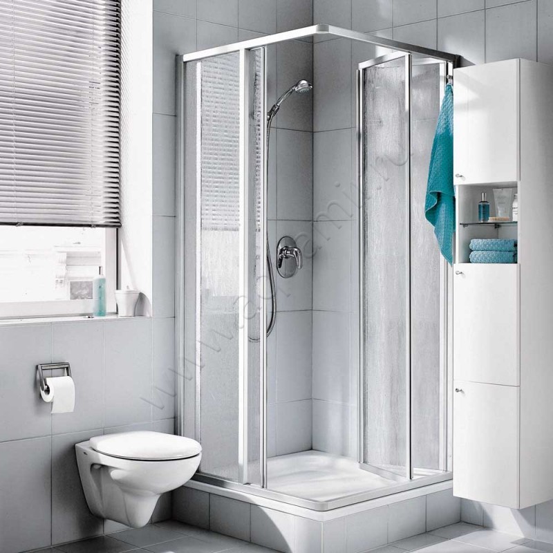 Складная душевая дверь для боковой стенки/боковой двери Kermi Nova 2000 N2EF20802011K в интерьере