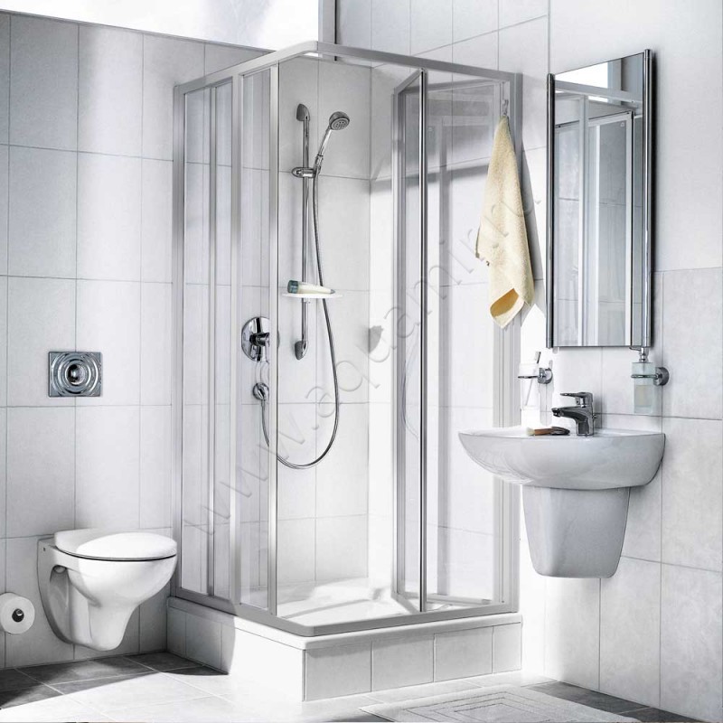 Складная душевая дверь для комбинации с ответной частью Kermi Ibiza 2000 I2EF2100181PK в интерьере