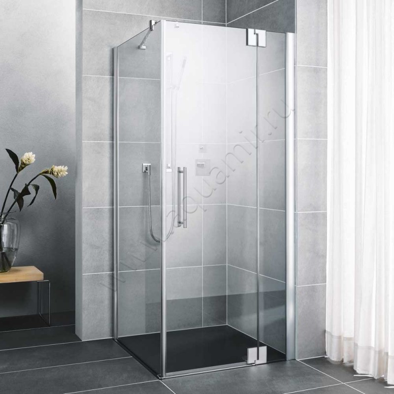 Маятниковая душевая дверь для боковой стенки Kermi Pasa XP PX1WR075201AK в интерьере