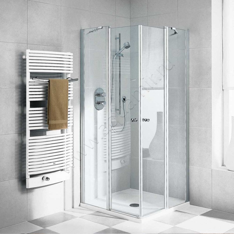 Маятниковая душевая дверь для комбинации с ответной частью Kermi Ibiza 2000 I2EOL100181PK в интерьере