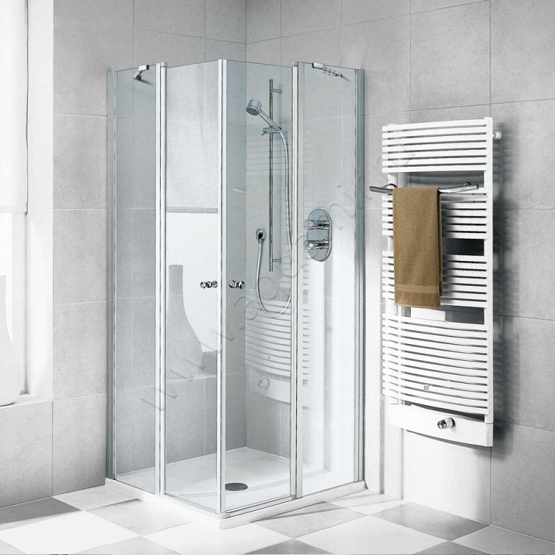 Маятниковая душевая дверь для комбинации с ответной частью Kermi Ibiza 2000 I2EOR075181AK в интерьере