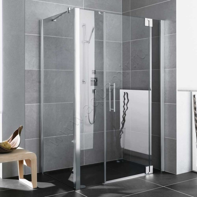Маятниковая душевая дверь для боковой стенки Kermi Pasa XP PX1GR130201PK в интерьере