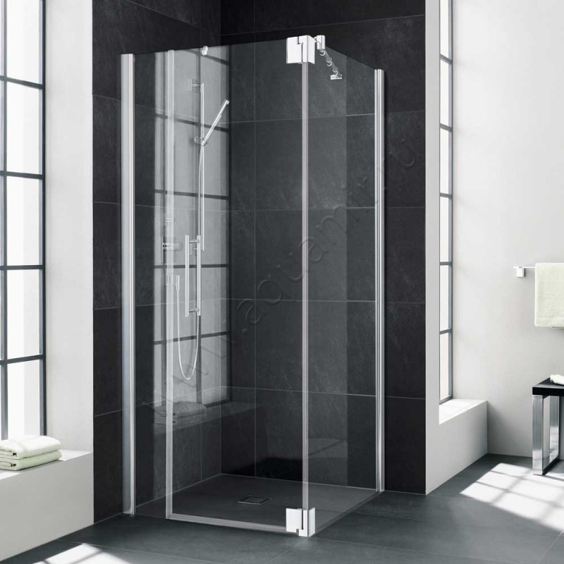 Маятниковая душевая дверь для боковой стенки Kermi Pasa XP PX1FL075201PK в интерьере