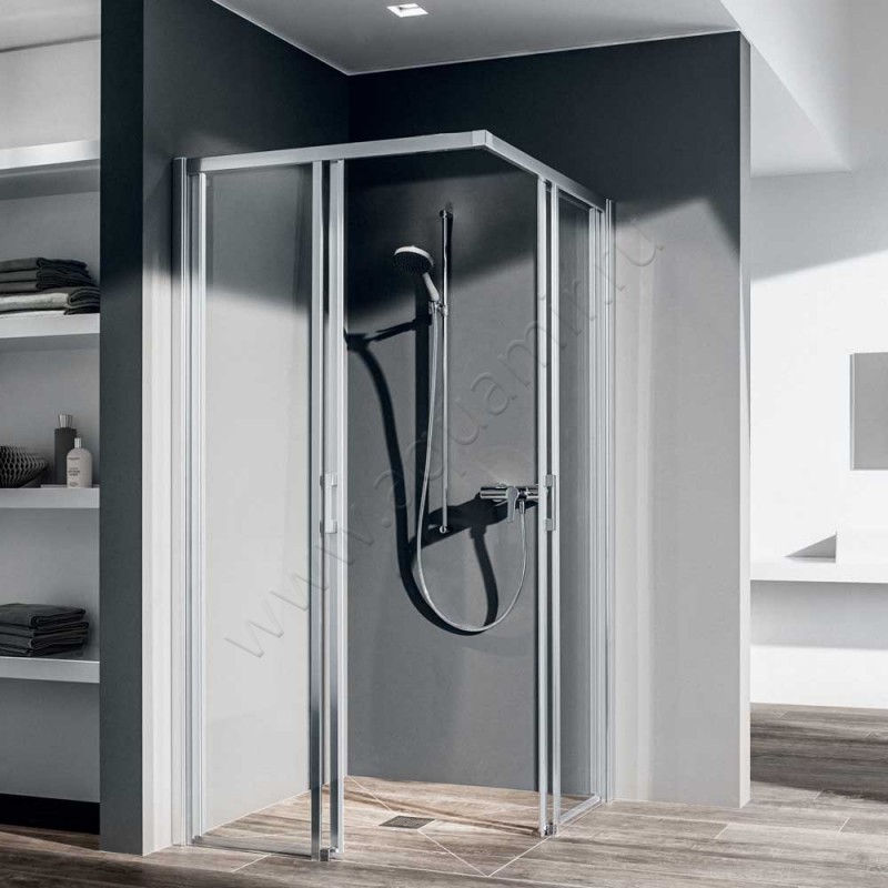 Раздвижная душевая дверь для комбинации с ответной частью Kermi Liga LIC2L123201AK в интерьере