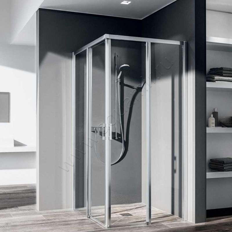 Раздвижная душевая дверь для комбинации с ответной частью Kermi Liga LIC2R123181AK в интерьере