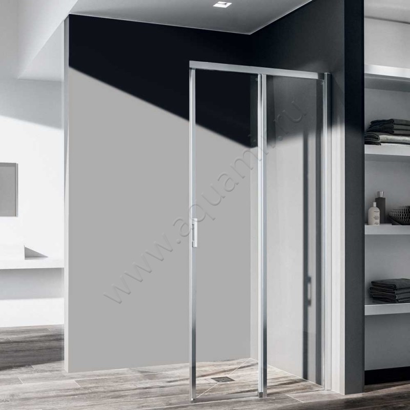 Раздвижная душевая дверь для комбинации с ответной частью Kermi Liga LIC2R07818VAK в интерьере