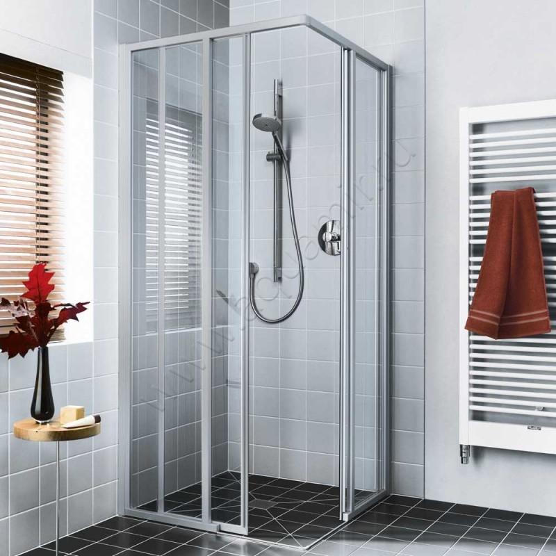 Раздвижная душевая дверь для комбинации с ответной частью Kermi Ibiza 2000 IME2L075201PK в интерьере