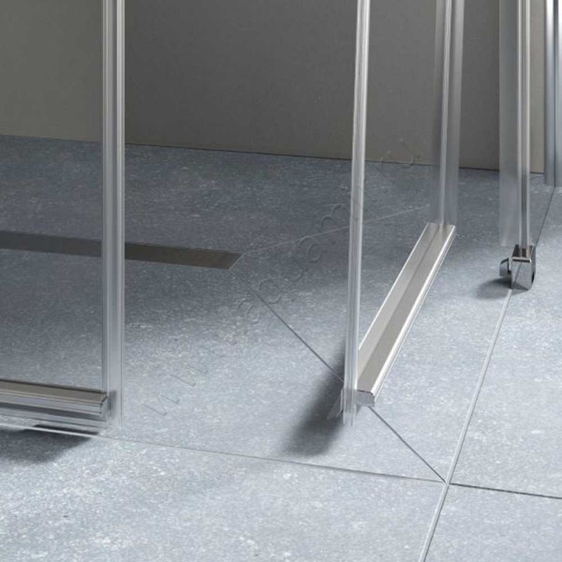 Раздвижная душевая дверь для комбинации с ответной частью Kermi Pega PEC2R08018VPK в интерьере