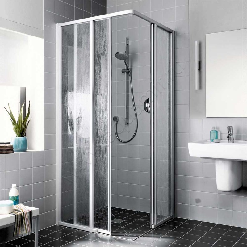 Раздвижная душевая дверь для комбинации с ответной частью Kermi Nova 2000 NME2L1602011K в интерьере