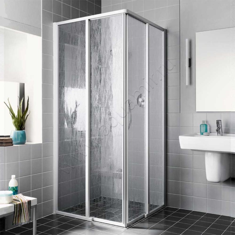 Раздвижная душевая дверь для комбинации с ответной частью Kermi Nova 2000 NME2R1802011K в интерьере