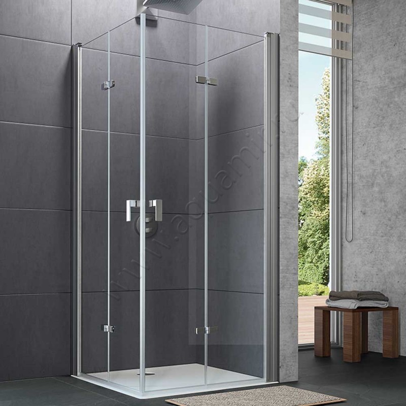 Складная душевая дверь для боковой стенки Huppe Design pure 8P0910087321 в интерьере