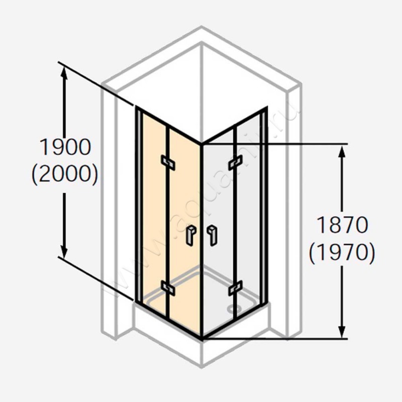 Складная душевая дверь для боковой стенки Huppe Design pure 8P0806087321 в интерьере