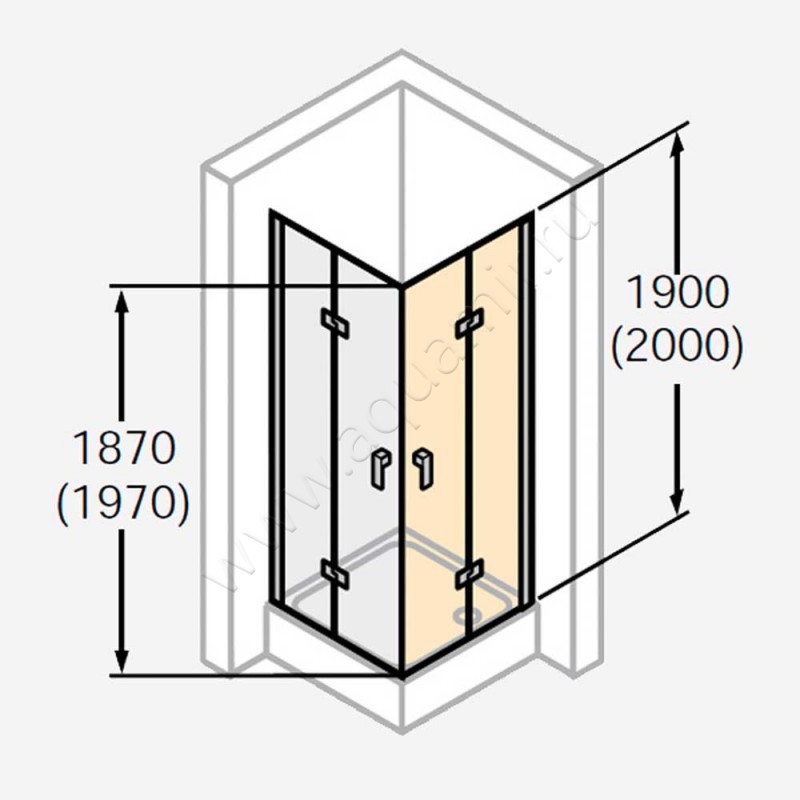 Складная душевая дверь для боковой стенки Huppe Design pure 8P0909087321 в интерьере
