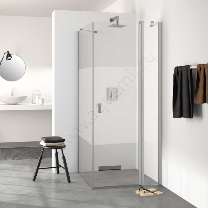 Маятниковая душевая дверь для боковой стенки Huppe Design pure 8P0718087373 в интерьере