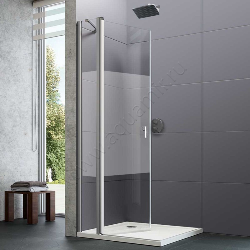 Маятниковая душевая дверь для боковой стенки Huppe Design pure 8P0718087373 в интерьере
