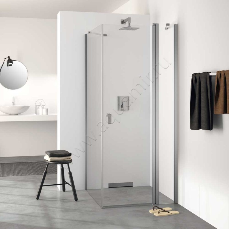 Маятниковая душевая дверь для боковой стенки Huppe Design pure 8P0719092321 в интерьере