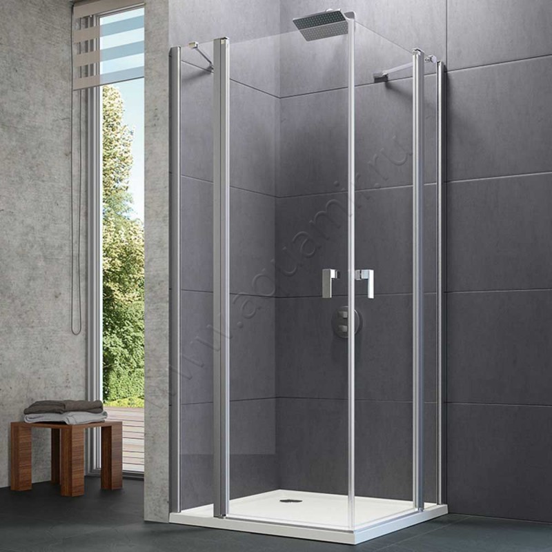 Маятниковая душевая дверь для боковой стенки Huppe Design pure 8P0704087321 в интерьере