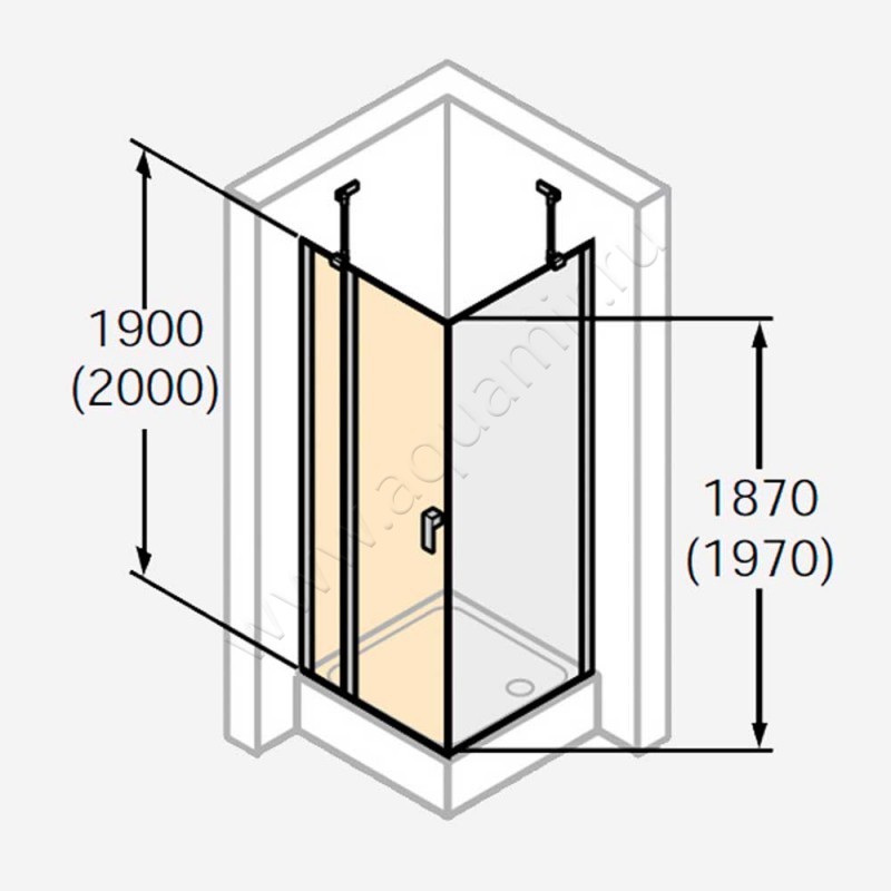Маятниковая душевая дверь для боковой стенки Huppe Design pure 8P0702087322 в интерьере