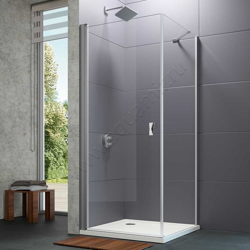 Маятниковая душевая дверь для боковой стенки Huppe Design pure 8P0606087321 в интерьере