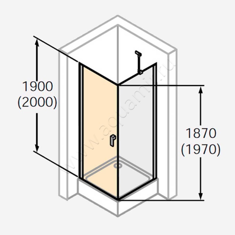 Маятниковая душевая дверь для боковой стенки Huppe Design pure 8P0616092321 в интерьере