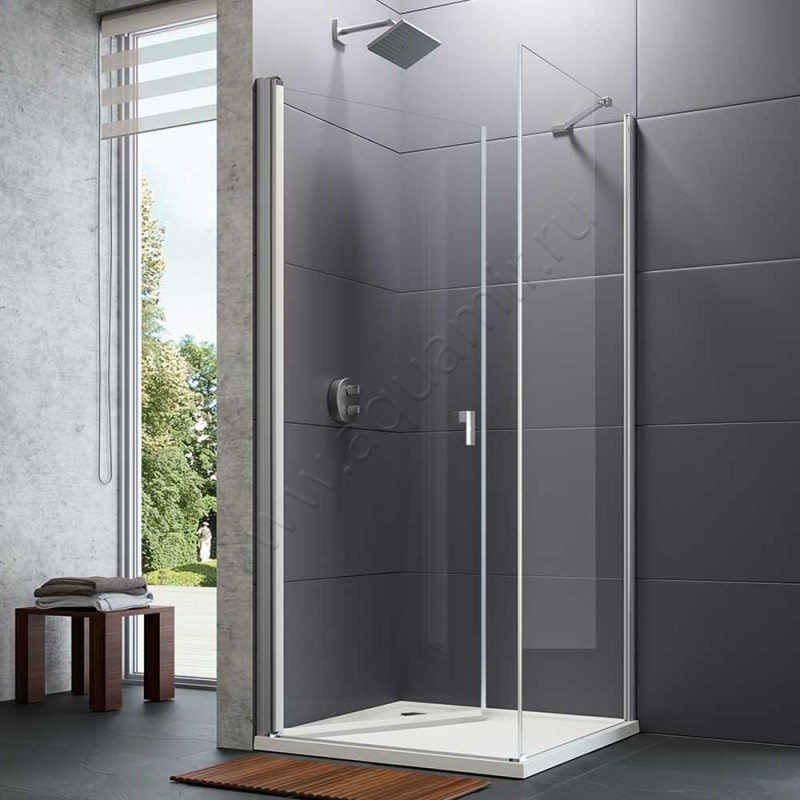 Маятниковая душевая дверь для боковой стенки Huppe Design pure 8P0617087322 в интерьере