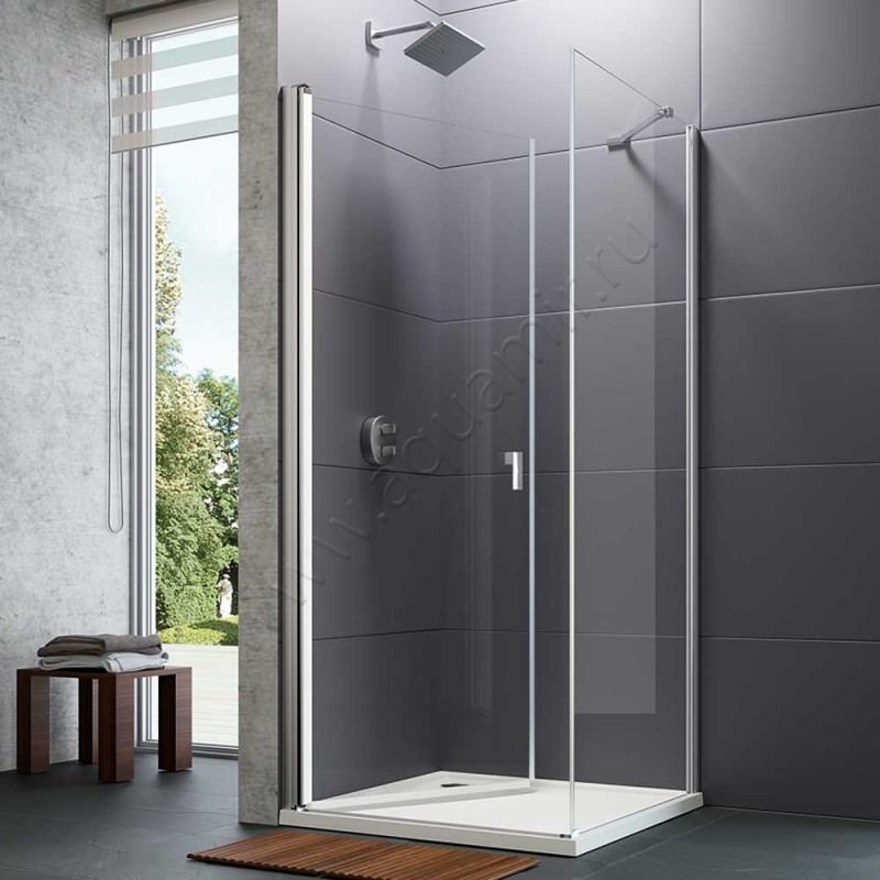 Маятниковая душевая дверь для боковой стенки Huppe Design pure 8P0619092321 в интерьере