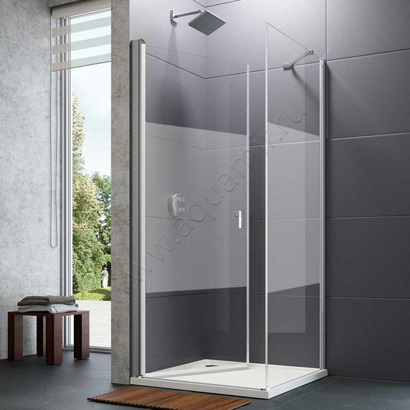 Маятниковая душевая дверь для боковой стенки Huppe Design pure 8P0617087373 в интерьере